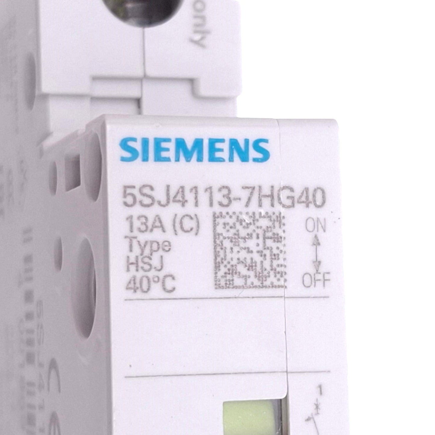 New Siemens 5SJ4113-7HG40 Circuit Breaker, 1-Pole 13A, 240VAC/60VDC Max, DIN Rail