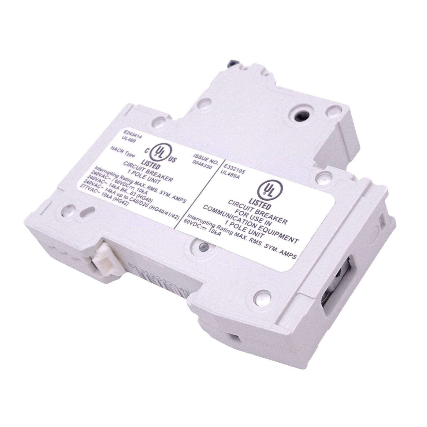 New Siemens 5SJ4113-7HG40 Circuit Breaker, 1-Pole 13A, 240VAC/60VDC Max, DIN Rail