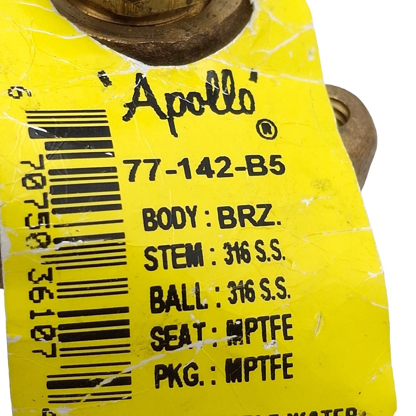 Used Apollo 77-142-B5 Manual Ball Valve, 3/8in NPT Female, 600psi Max, 15Cv