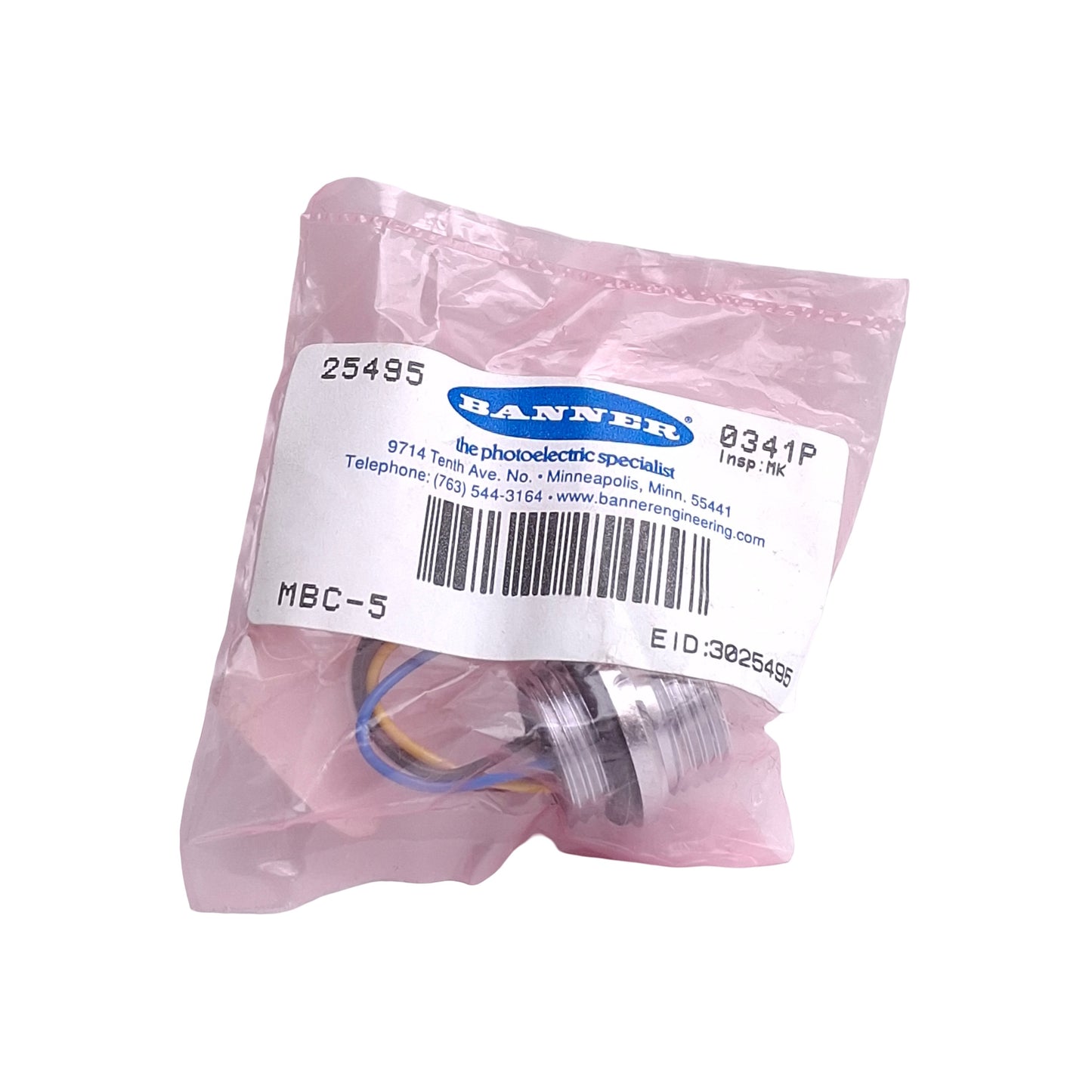 Used Banner Engineering MBC-5 Mini Style QD Receptacle, 7/8-16 Mini 5-Pin Male
