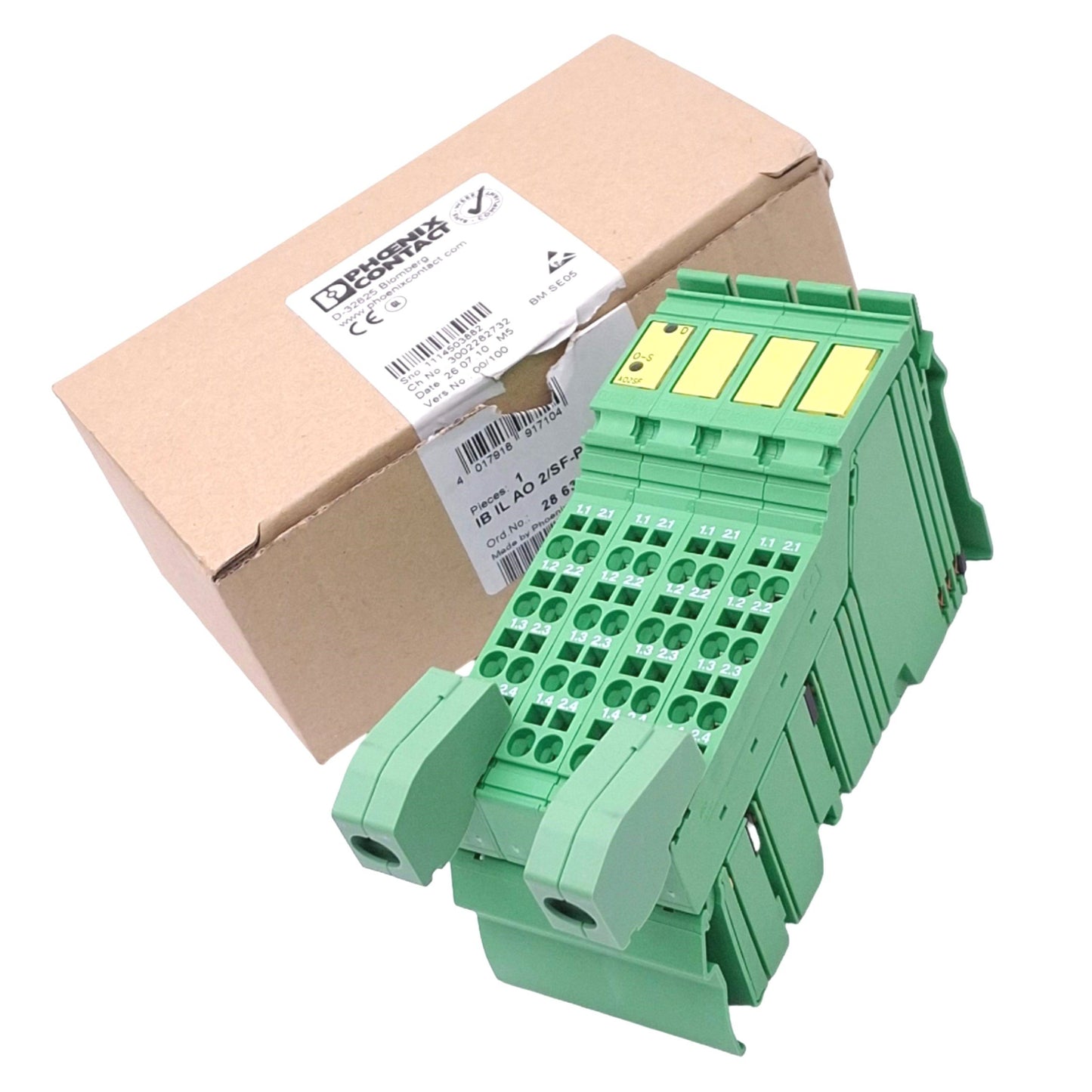 New Phoenix Contact 2863083 IB IL AO 2/SF-PAC Analog Output Module, 2-Channel, 24VDC