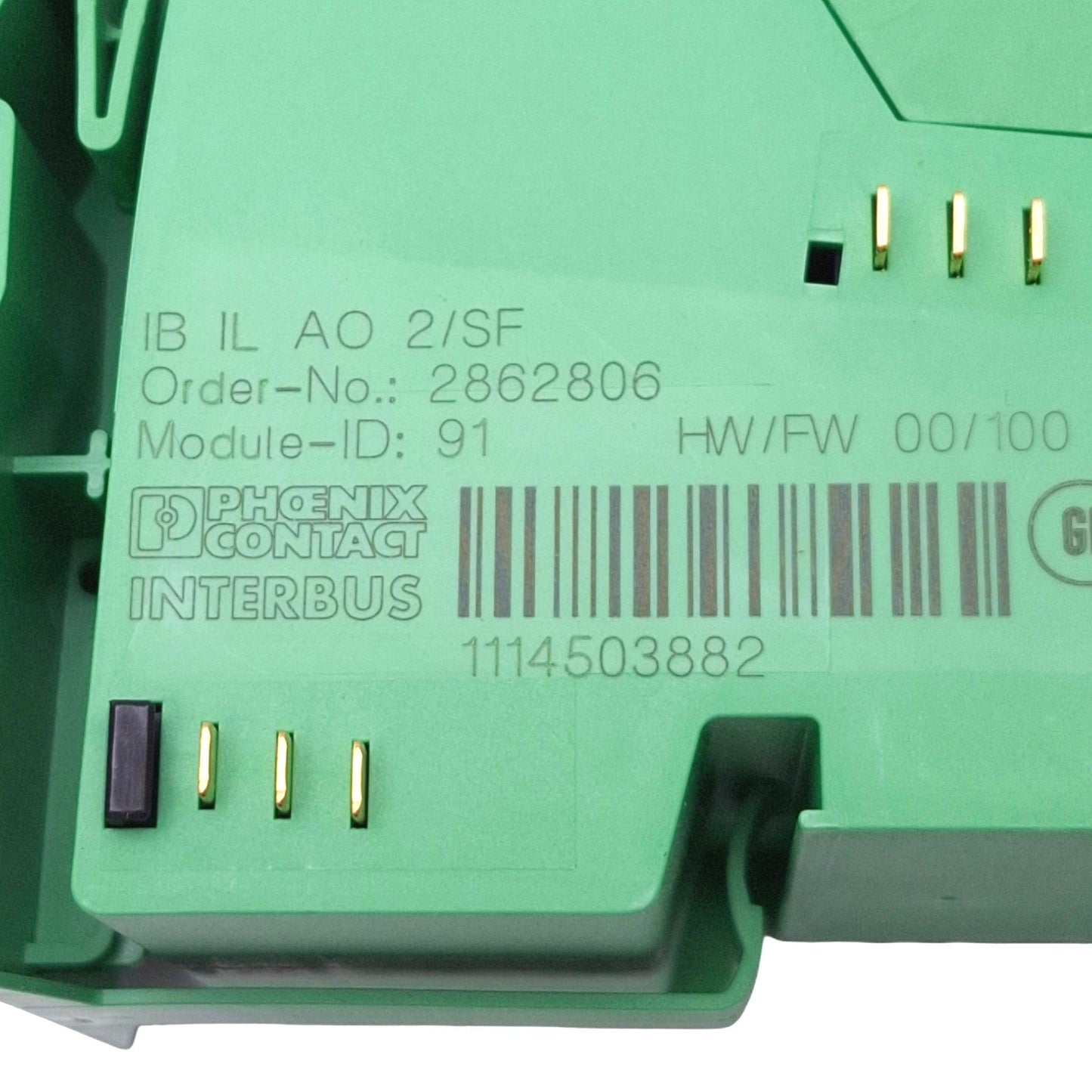 New Phoenix Contact 2863083 IB IL AO 2/SF-PAC Analog Output Module, 2-Channel, 24VDC