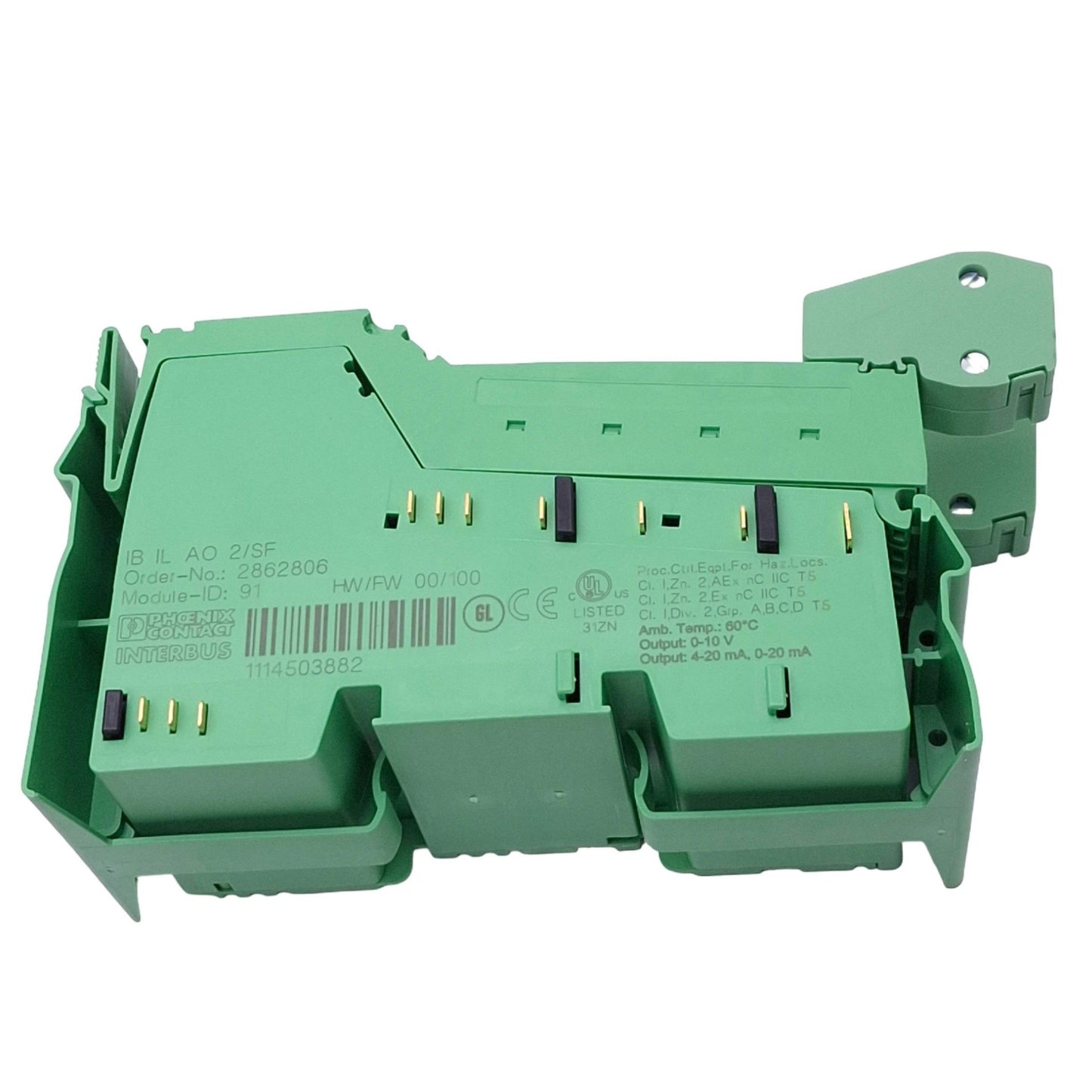 New Phoenix Contact 2863083 IB IL AO 2/SF-PAC Analog Output Module, 2-Channel, 24VDC