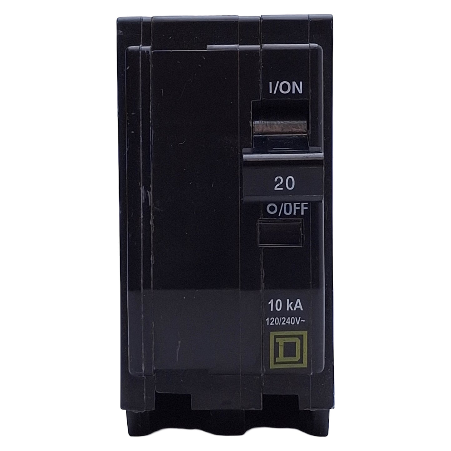 Used Square D QO220 Miniature Circuit Breaker 2-Pole, 20A, 120/240VAC, 10kA, Plug-In