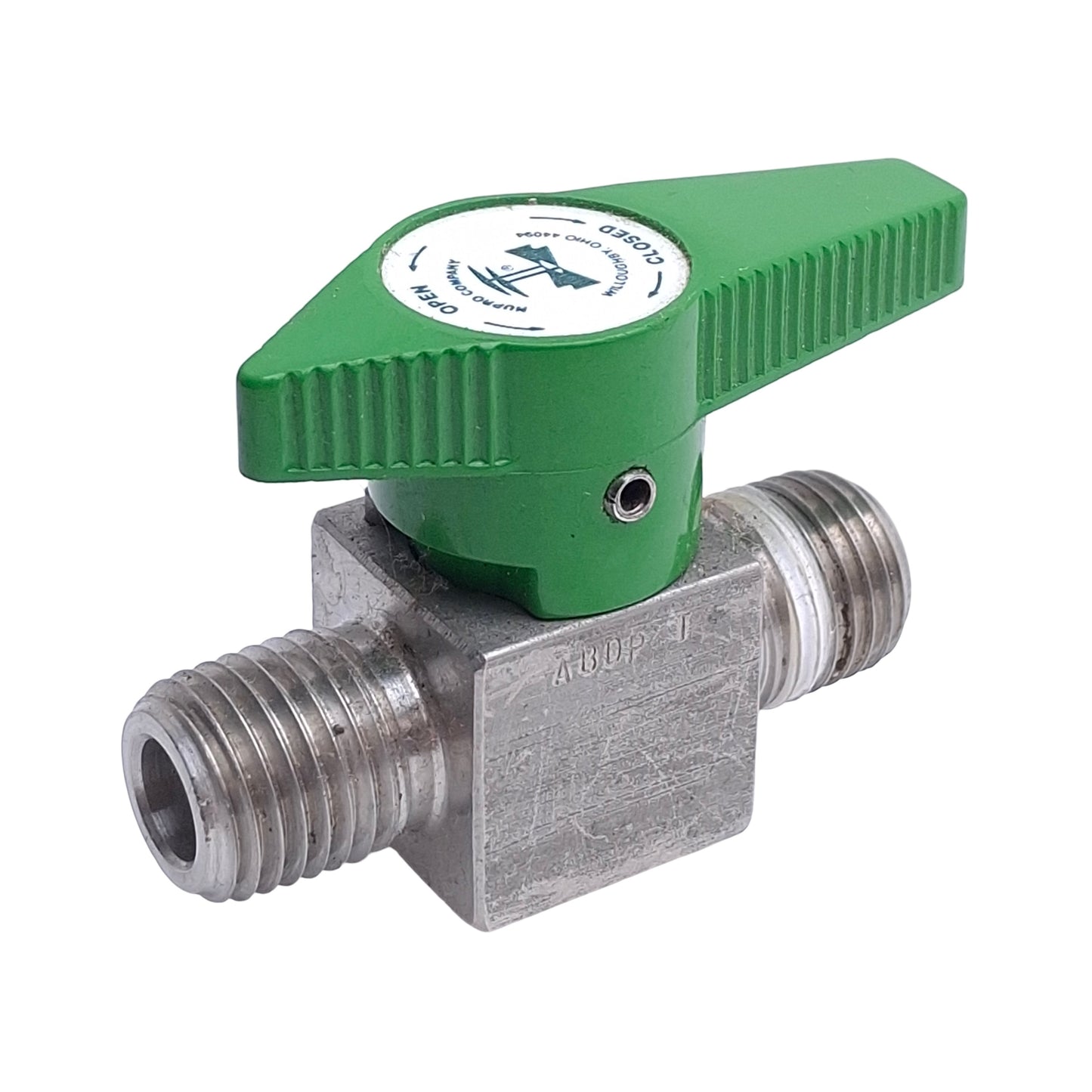 Used NuPro SS-4P4T2 Stainless Steel Instrument Valve, 1/4in NPT Male, 3000psi Max