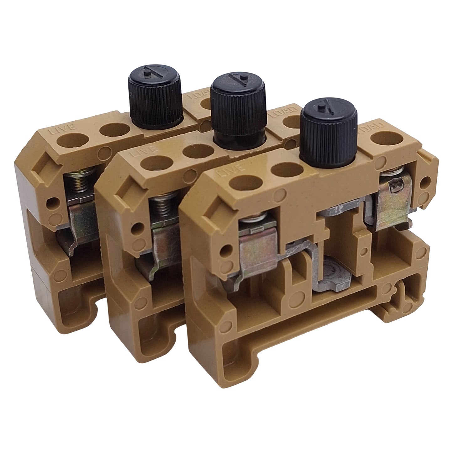 Used Lot of 3 Weidmuller 0328920000 Fuse Terminal 10A, 500VAC/DC, 10mm² Cross-Section