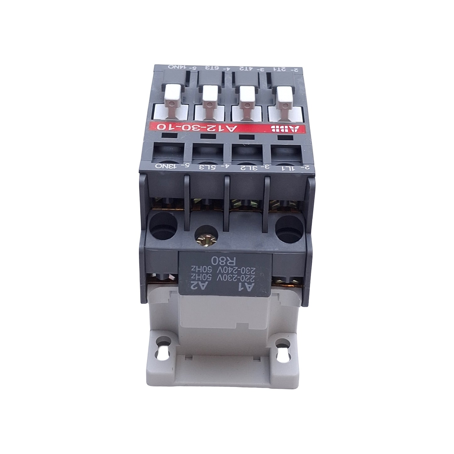Used ABB A12-30-10 Motor Contactor, 3-Pole + 1NO, 600V 28A, 220-230/230-240VAC Coil