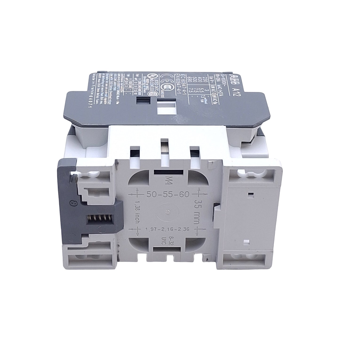Used ABB A12-30-10 Motor Contactor, 3-Pole + 1NO, 600V 28A, 220-230/230-240VAC Coil