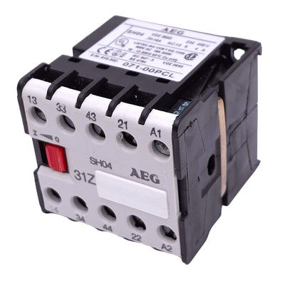 Used AEG 910-302-071-00PCL SH04-31Z-24VDC Auxiliary Contactor, 3NO 1NC, 24VDC Coil