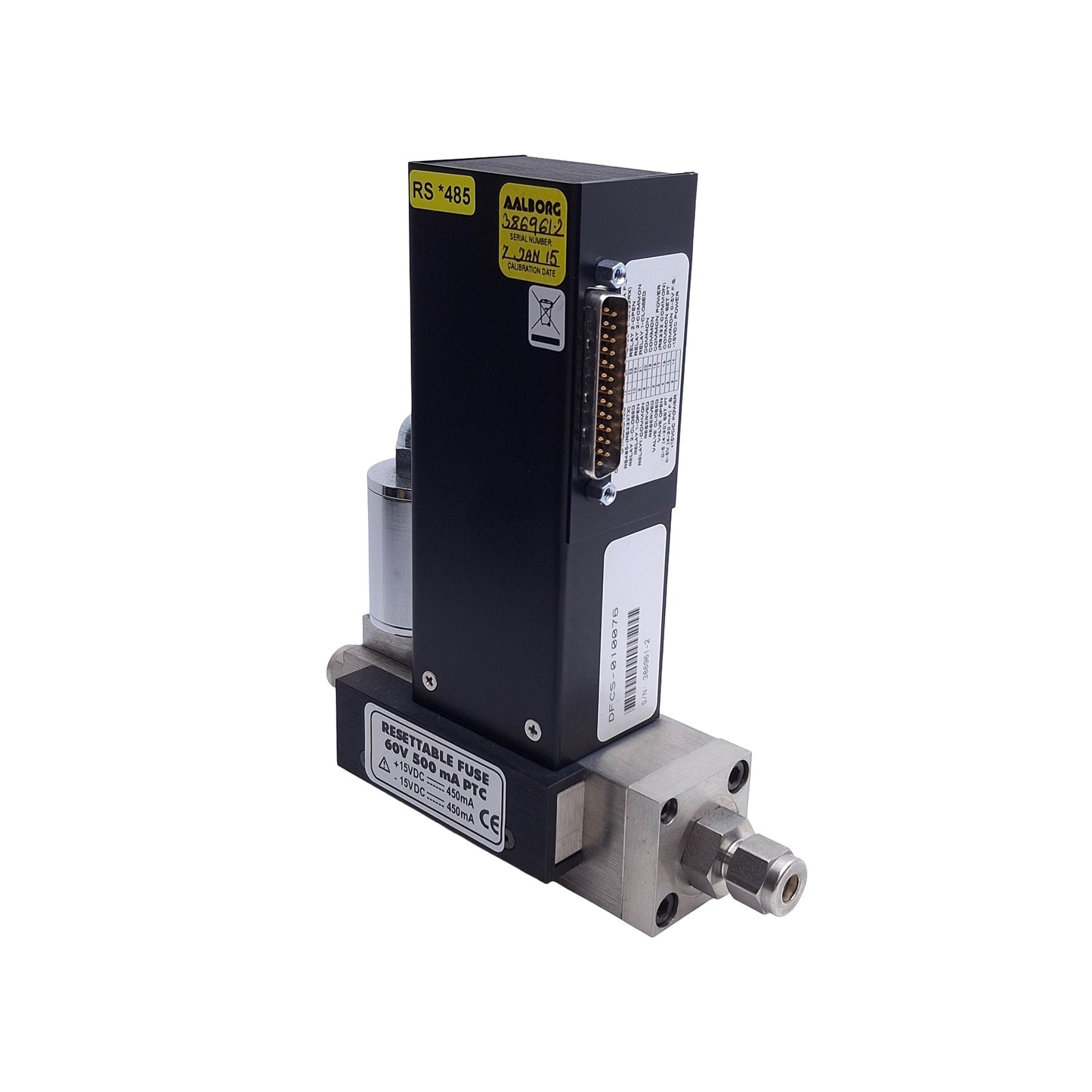 Used Aalborg DFC36S-VAN5-C5 Mass Flow Meter, 0-30 L/min Argon, RS485, 0-5VDC Output