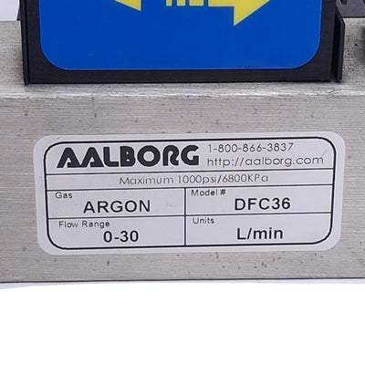 Used Aalborg DFC36S-VAN5-C5 Mass Flow Meter, 0-30 L/min Argon, RS485, 0-5VDC Output