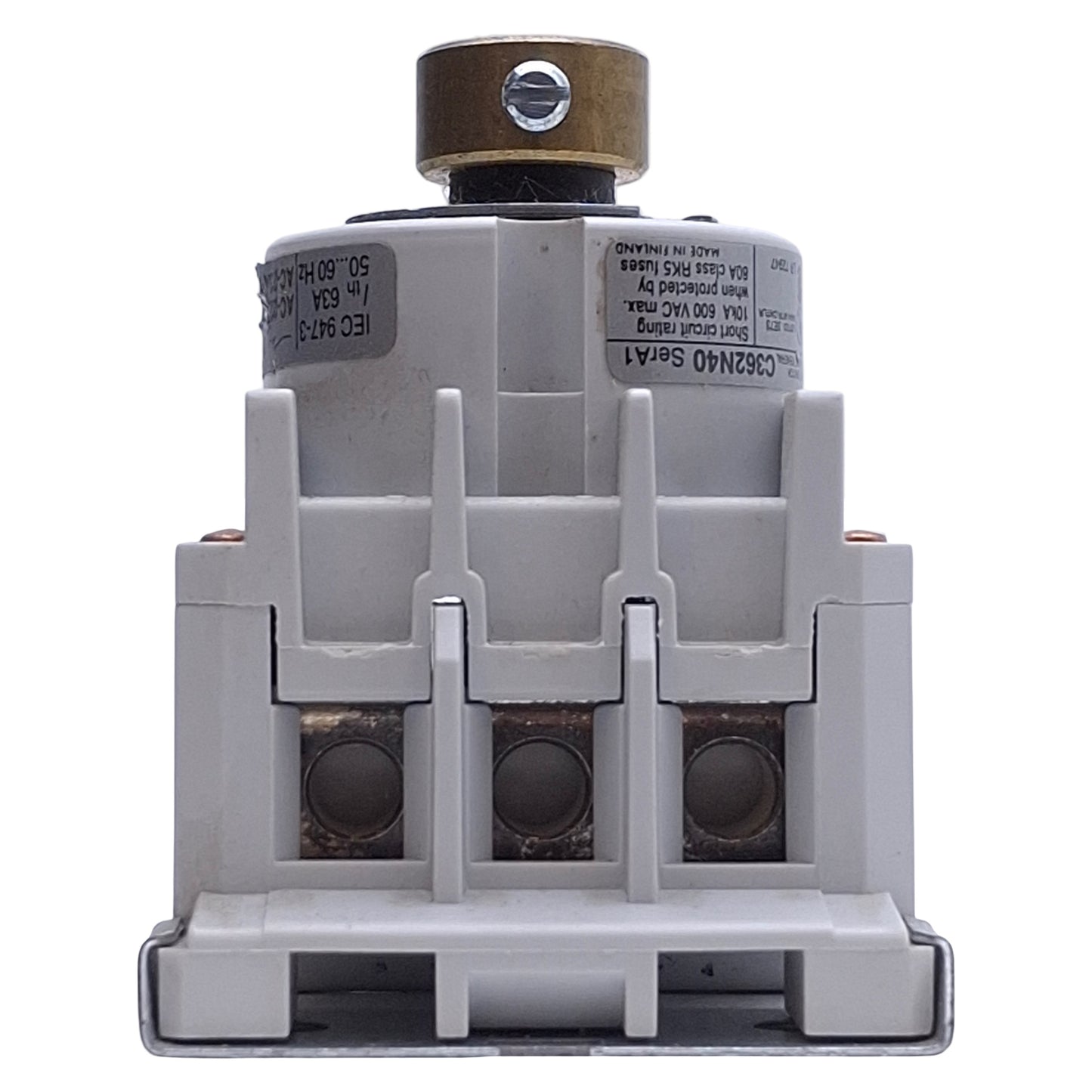 Used Cutler-Hammer C362N40 Disconnect Switch 3-Pole, 600VAC, 40A, DIN Rail Mount