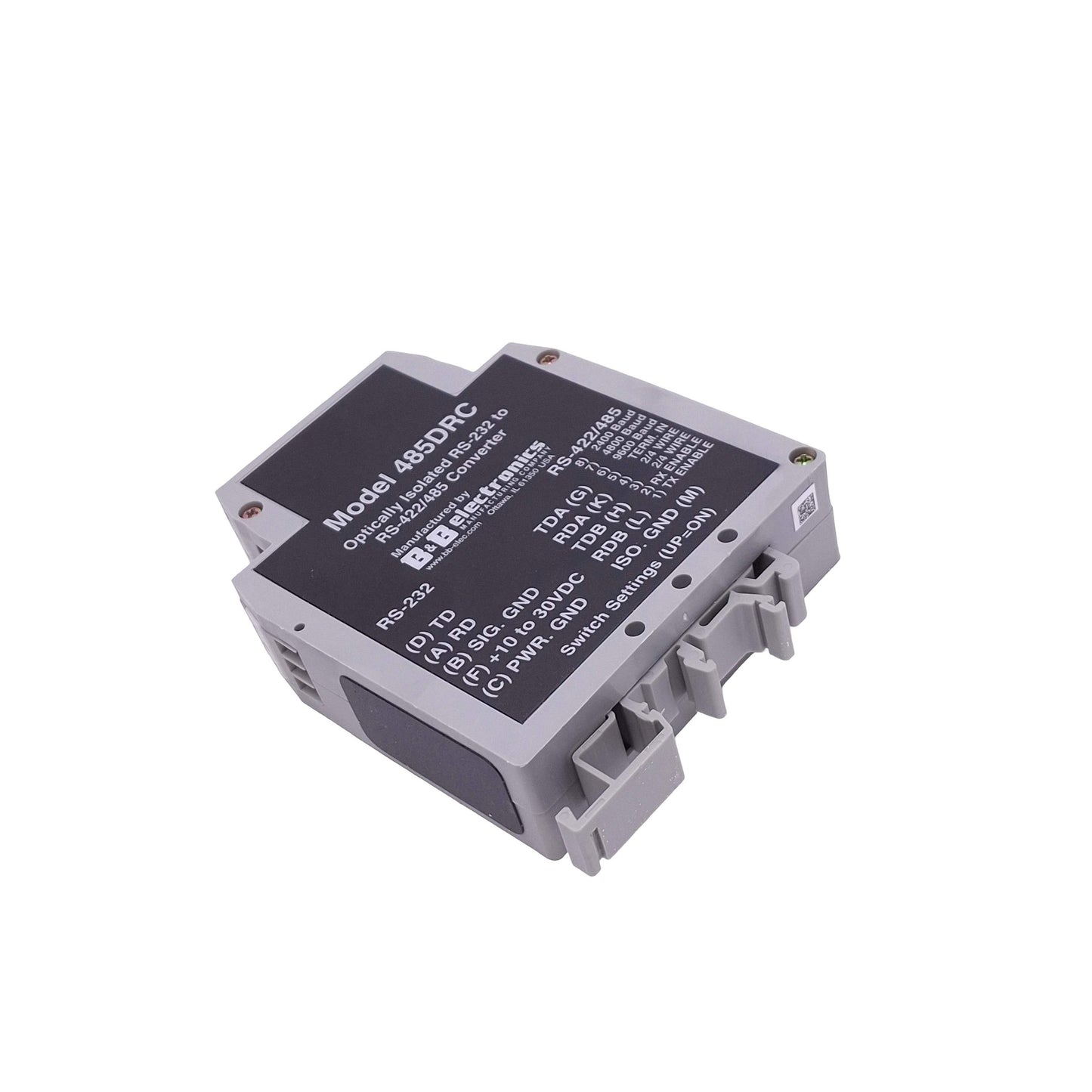 Used B&B Electronics 485DRC Optically Isolated RS-232 to RS-422/485 Converter, 24VDC