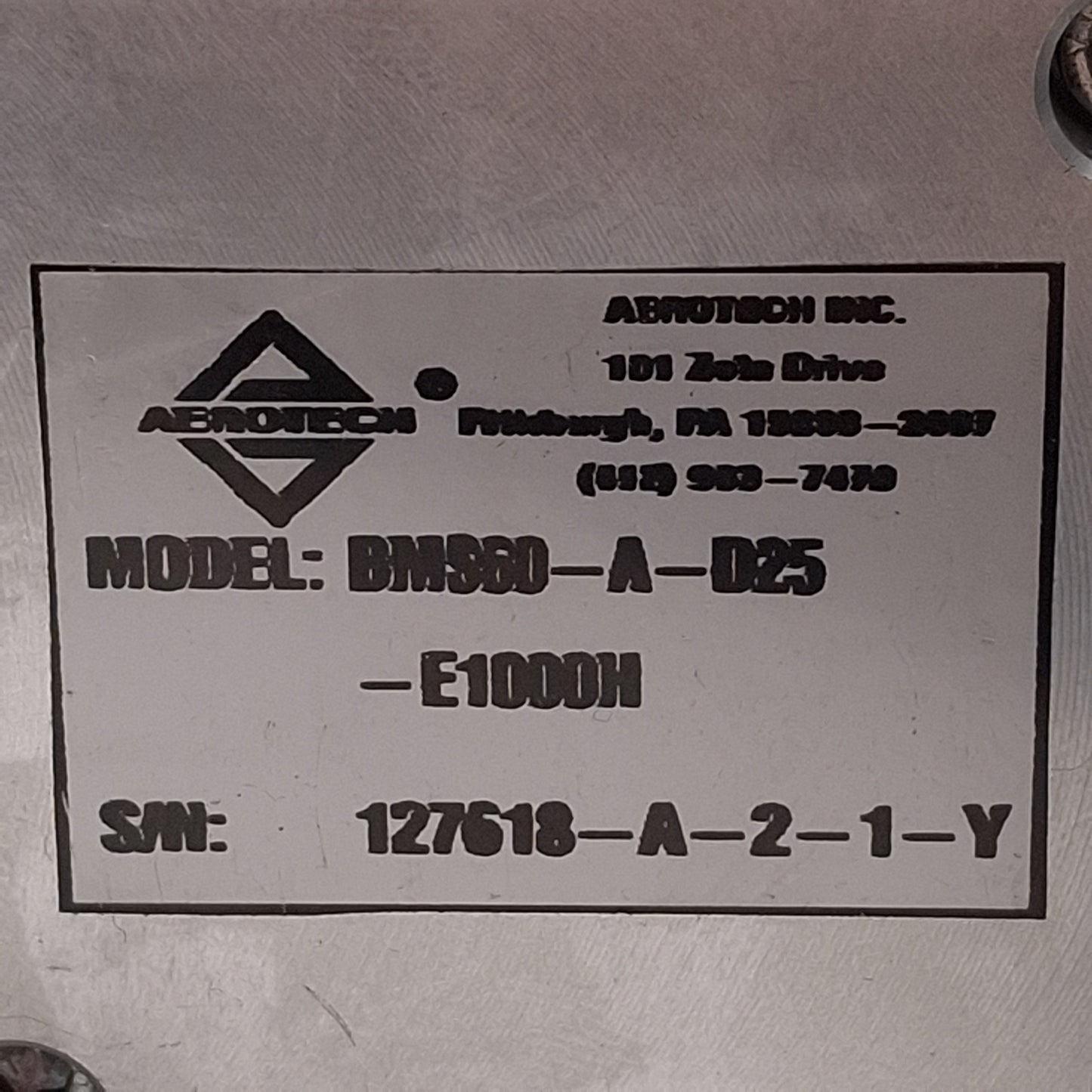 Used Aerotech BMS60-A-D25-E1000H Servo Motor, 4000RPM, 1000ppr, NEMA 23 *Cut Cables*