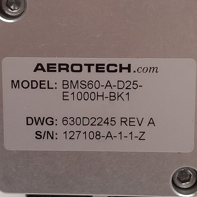 Used Aerotech BMS60-A-D25-E1000H-BK1 Servo Motor w/ Brake, 4000RPM, 1000ppr, NEMA23