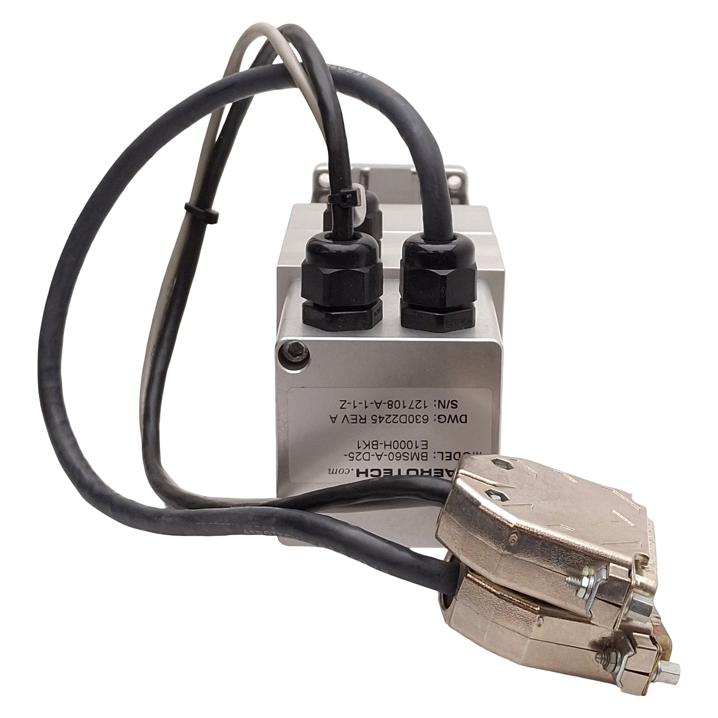 Used Aerotech BMS60-A-D25-E1000H-BK1 Servo Motor w/ Brake, 4000RPM, 1000ppr, NEMA23