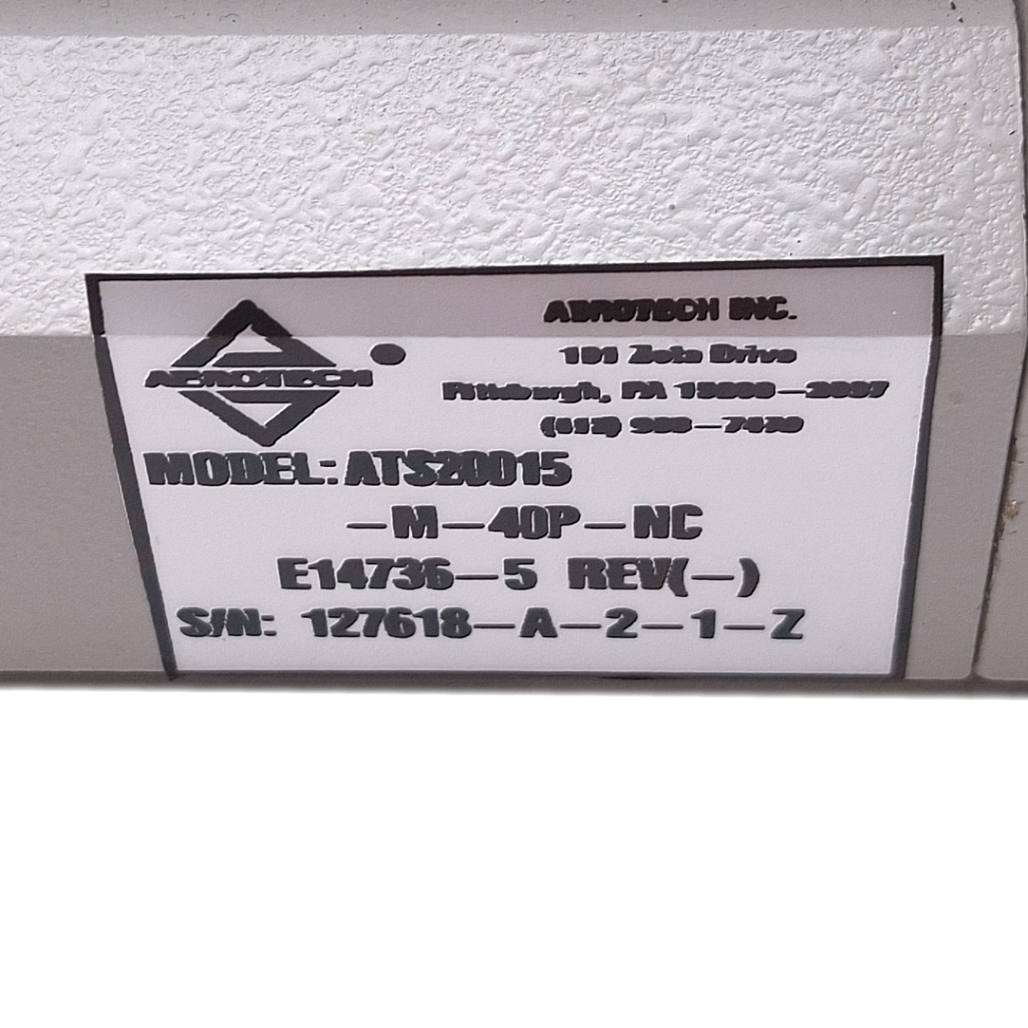 Used Aerotech ATS20015-M-40P-NC Motorized Linear Stage, 150mm Travel 4mm Lead NEMA 23