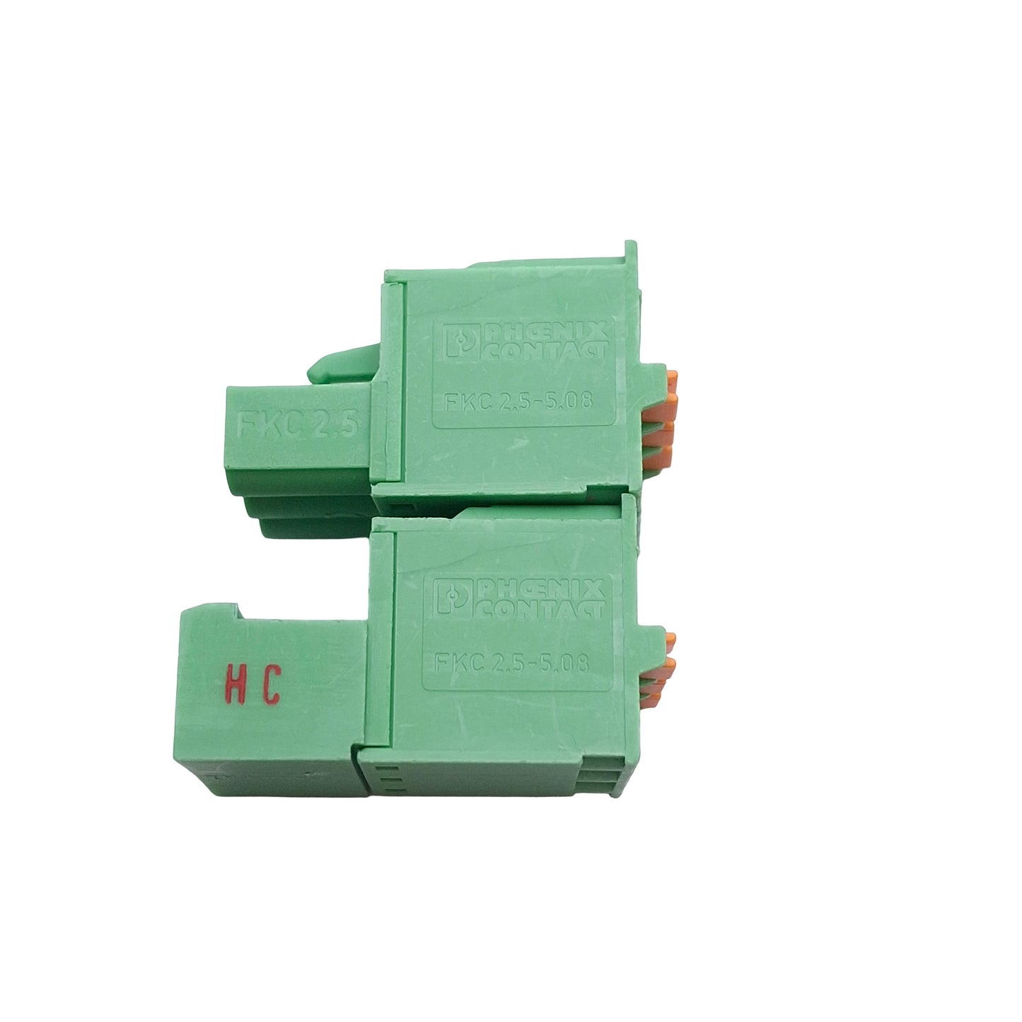 Used Lot of 8 Phoenix FKC-2.5-5.08 PCB Plug Connectors, 3-Position, Male/Female Pairs