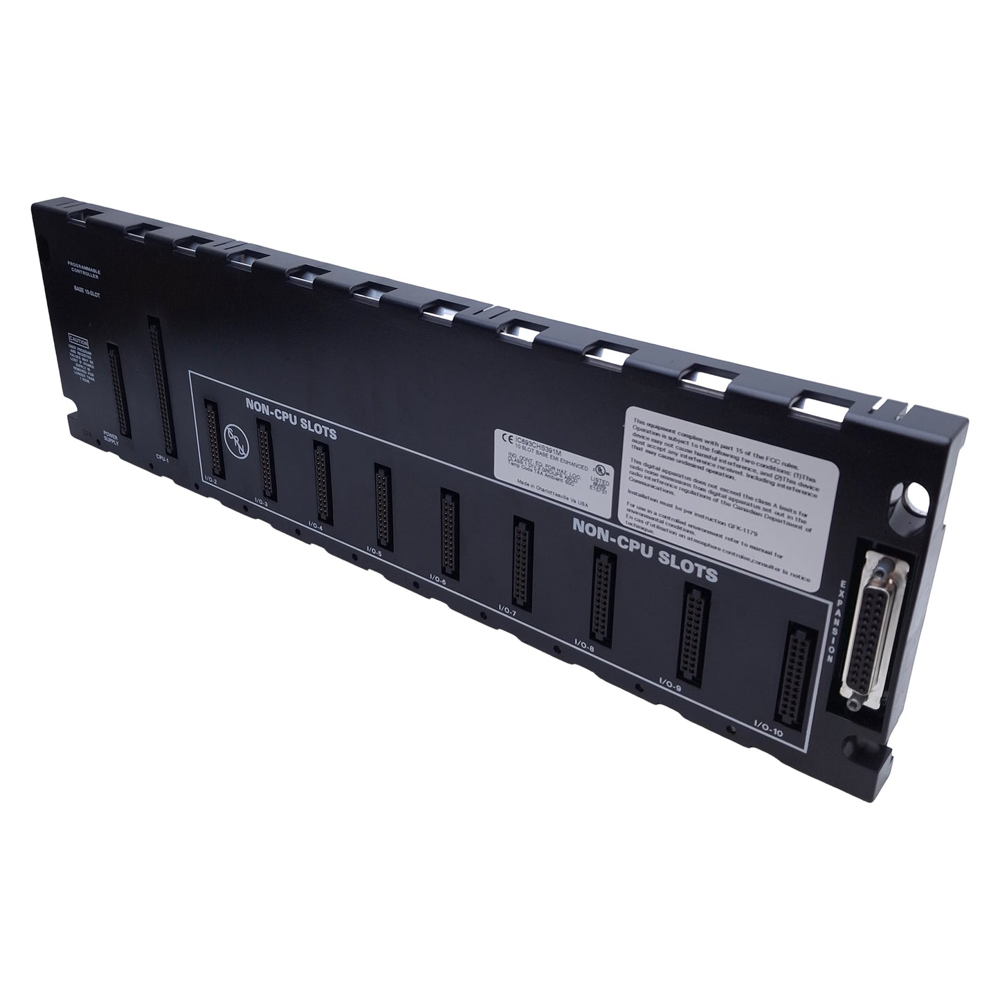 Used GE Fanuc IC693CHS391M Series 90-30 PLC Base, 10 Slot, 1x CPU, 9x Non-CPU