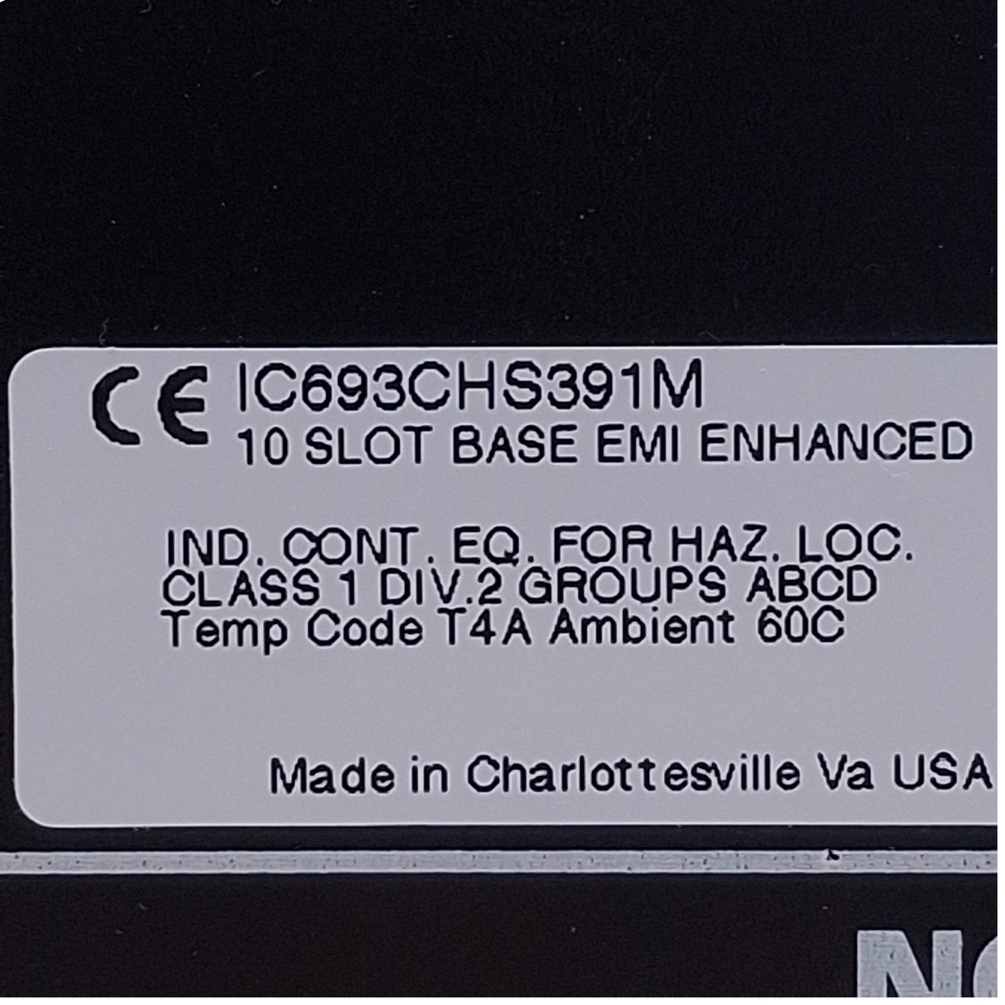 Used GE Fanuc IC693CHS391M Series 90-30 PLC Base, 10 Slot, 1x CPU, 9x Non-CPU