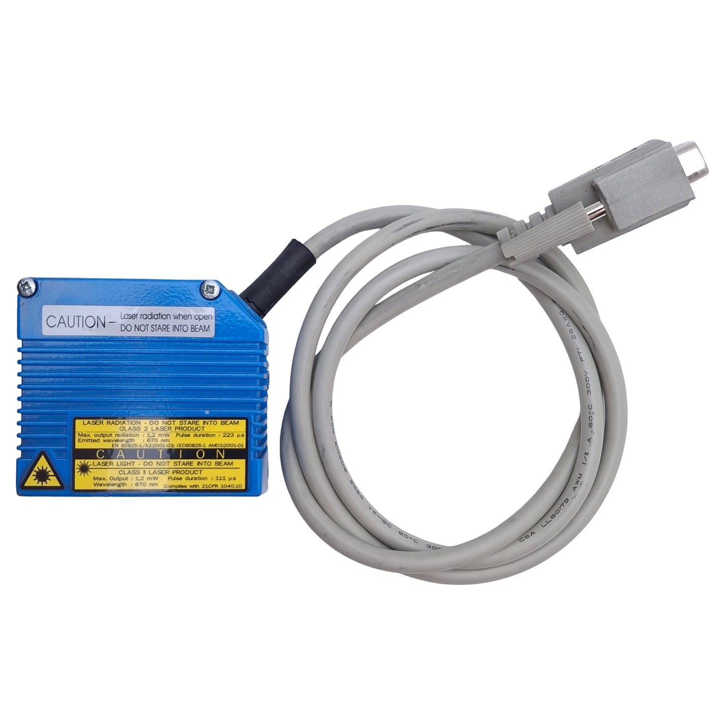 Used SICK CLV410-1010 Barcode Scanner Mid-Range Distance 50-380mm, 24VDC, 15-Pin Male