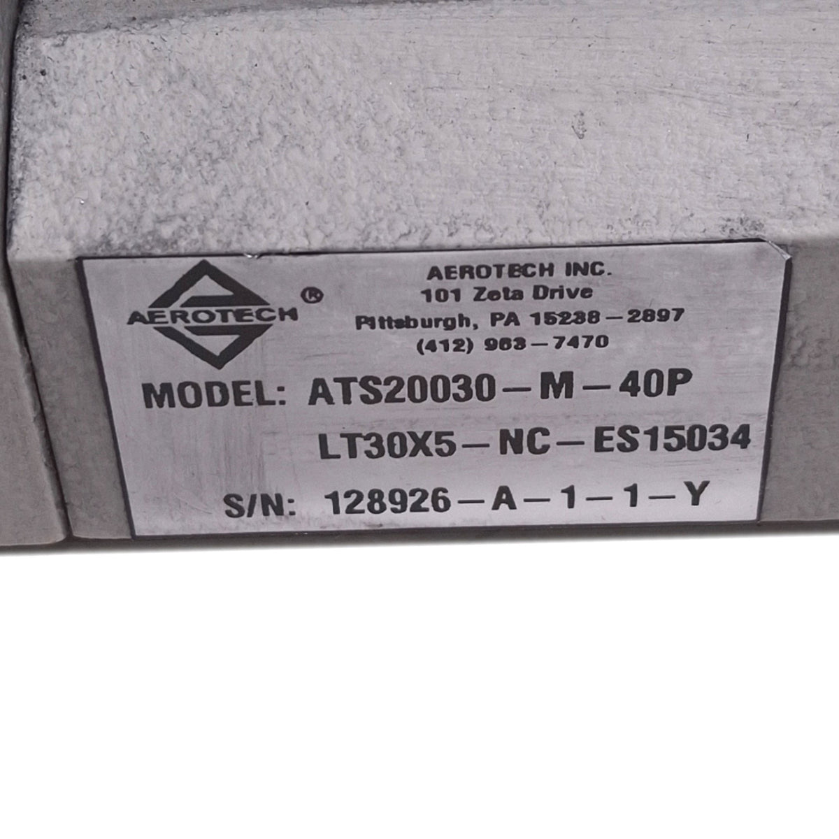 Used Aerotech ATS20030-M-40P-LT30X5-NC Motorized Linear Stage, 300mm Travel 4mm Lead