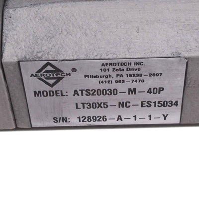 Used Aerotech ATS20030-M-40P-LT30X5-NC Motorized Linear Stage, 300mm Travel 4mm Lead