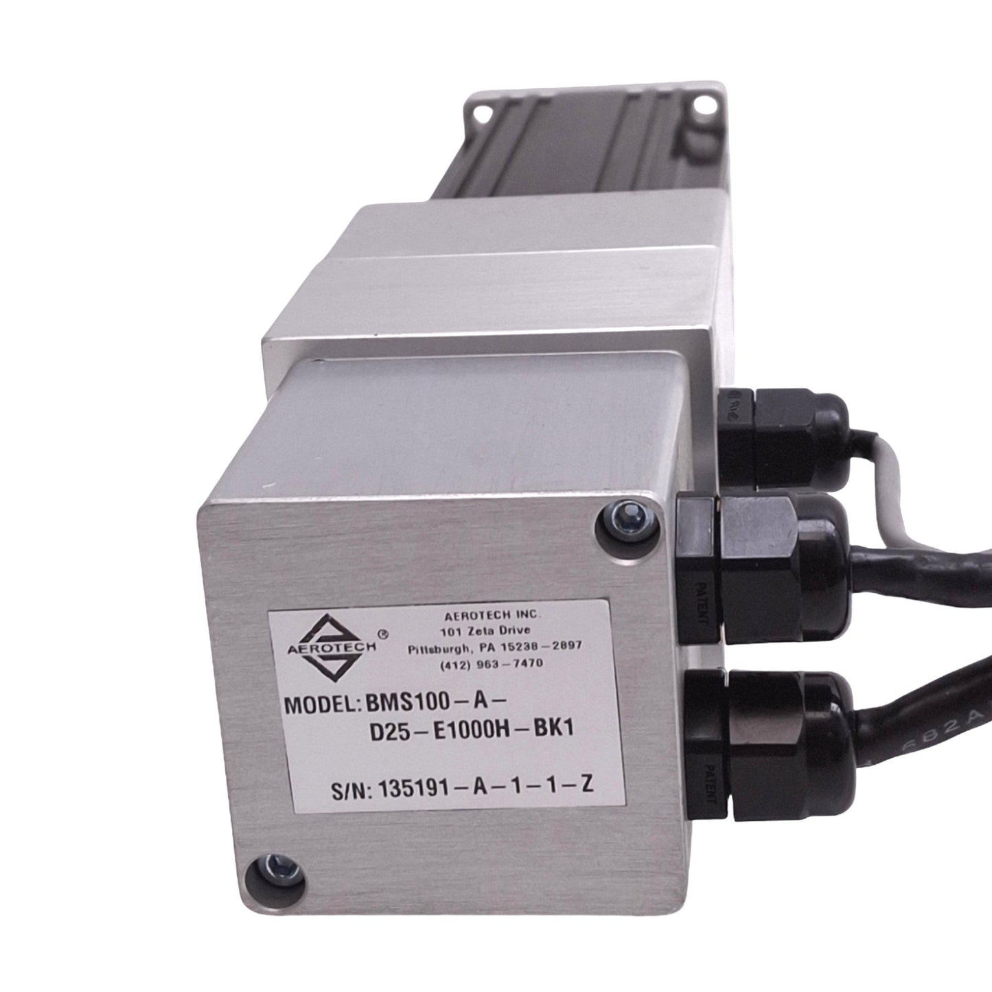 Used Aerotech BMS100-A-D25-E1000H-BK1 Brushless Servo Motor w/ Brake, 3000RPM, NEMA23