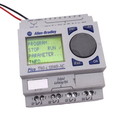 Used Allen Bradley 1760-L12BWB-NC Pico Controller Module, 12-Point 8DI 4RO, 24VDC