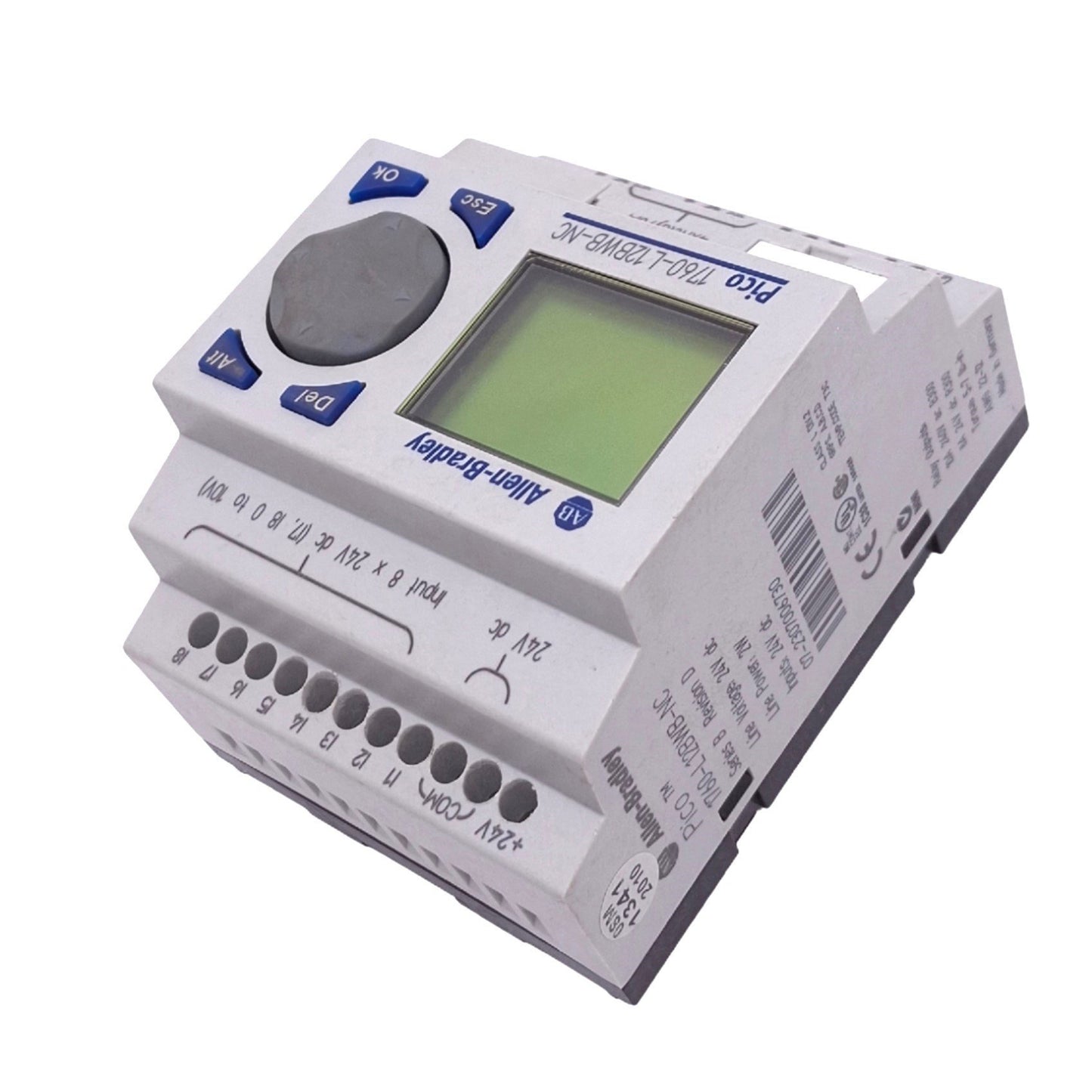 Used Allen Bradley 1760-L12BWB-NC Pico Controller Module, 12-Point 8DI 4RO, 24VDC