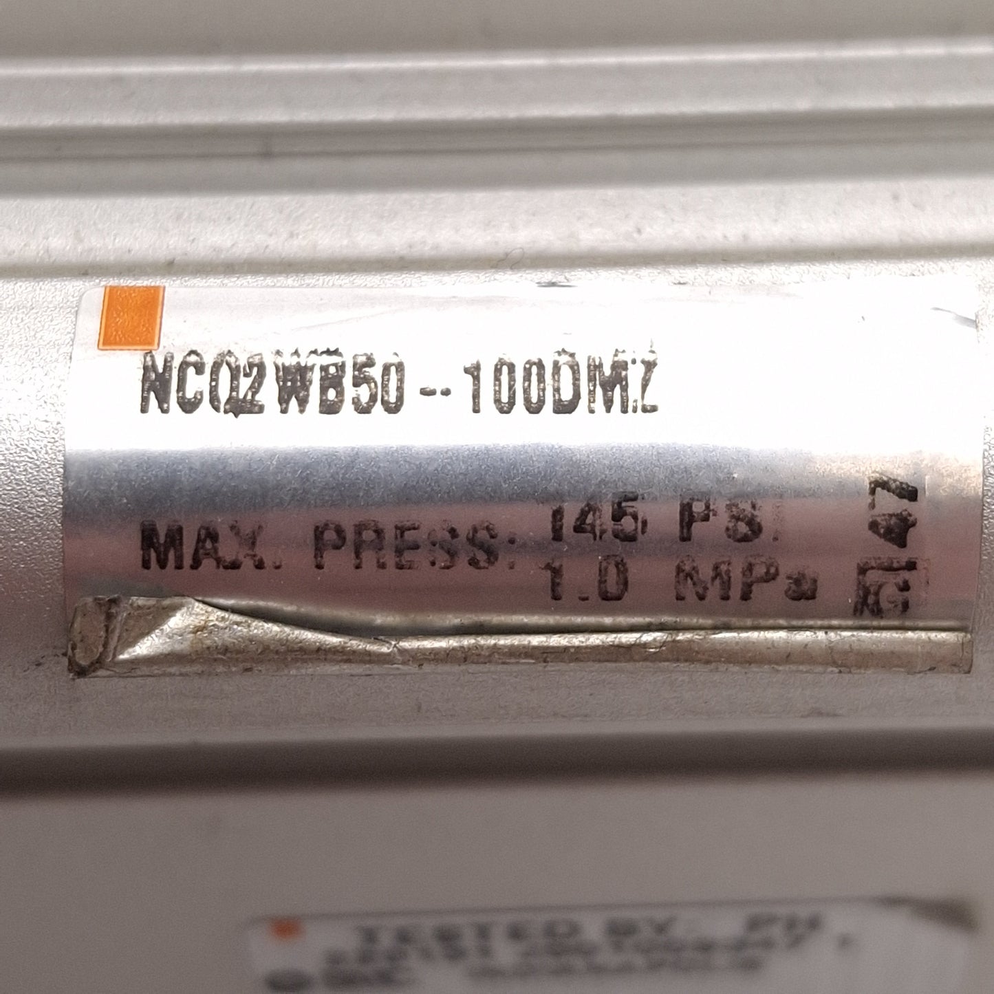 Used SMC NCQ2WB50-100DMZ Compact Double Rod Cylinder ø50mm Bore, 100mm Stroke, 1/4NPT