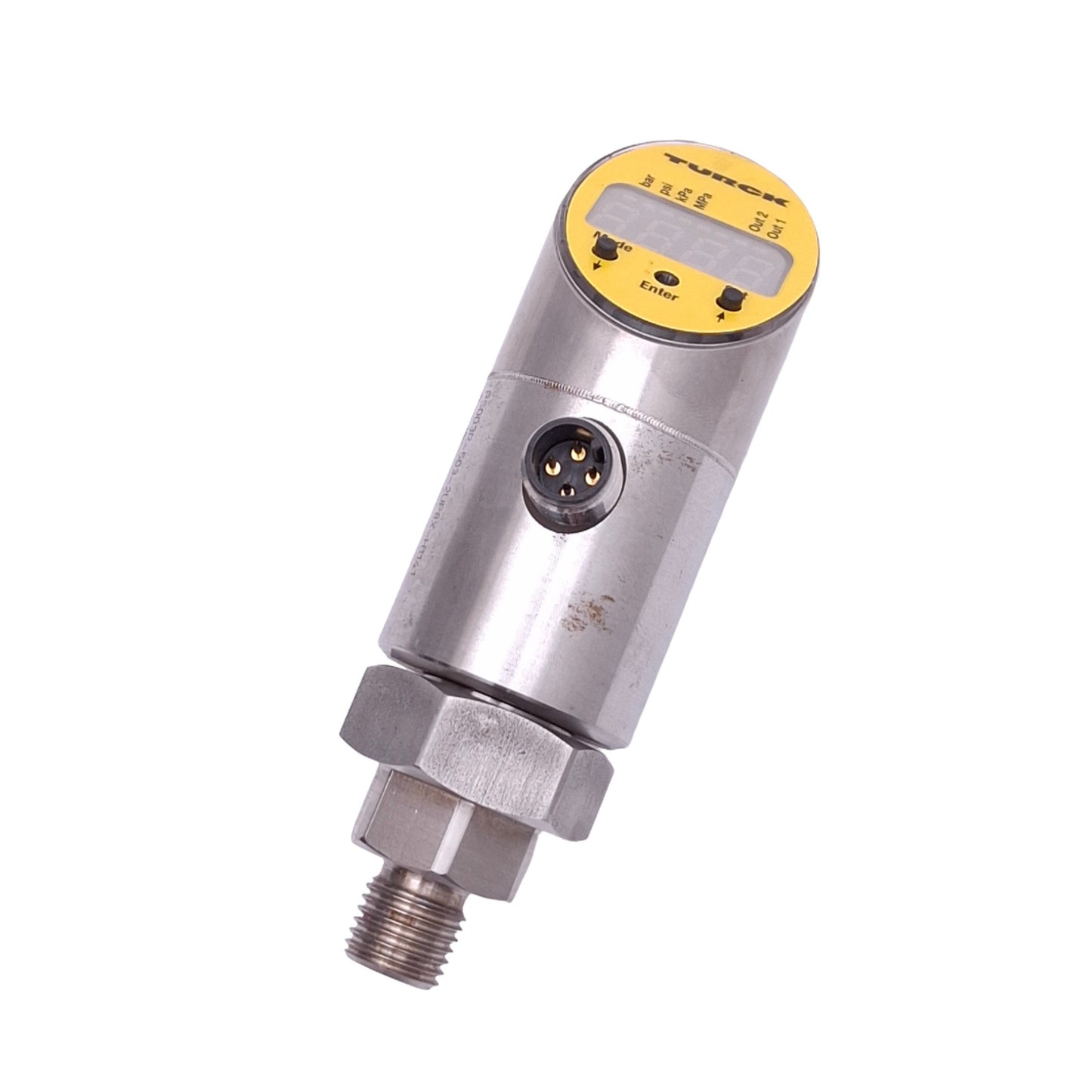 Used Turck PS003R-503-2UP8X-H1141 Pressure Sensor, 0-2.5bar, 7bar Max, PNP Out, 24VDC