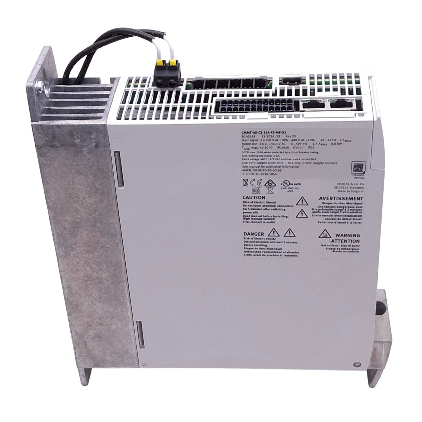 New Festo CMMT-AS-C2-11A-P3-MP-S1 AC Servo Drive, 3ph 400VAC 2A, 0-599Hz, 800W Max