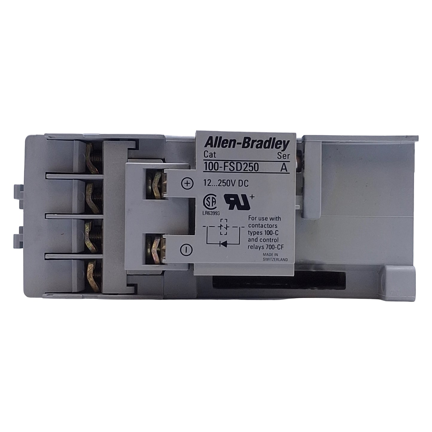 Used Allen Bradley 100-C09ZJ01 Contactor 25A, 3-Pole + 1NC, 24VDC Coil w/Suppressor