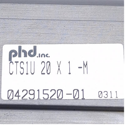 New PHD CTS1U20x1-M Pneumatic Cylinder ø20mm Bore, 1in Stroke, 150psi Max, M5 Port