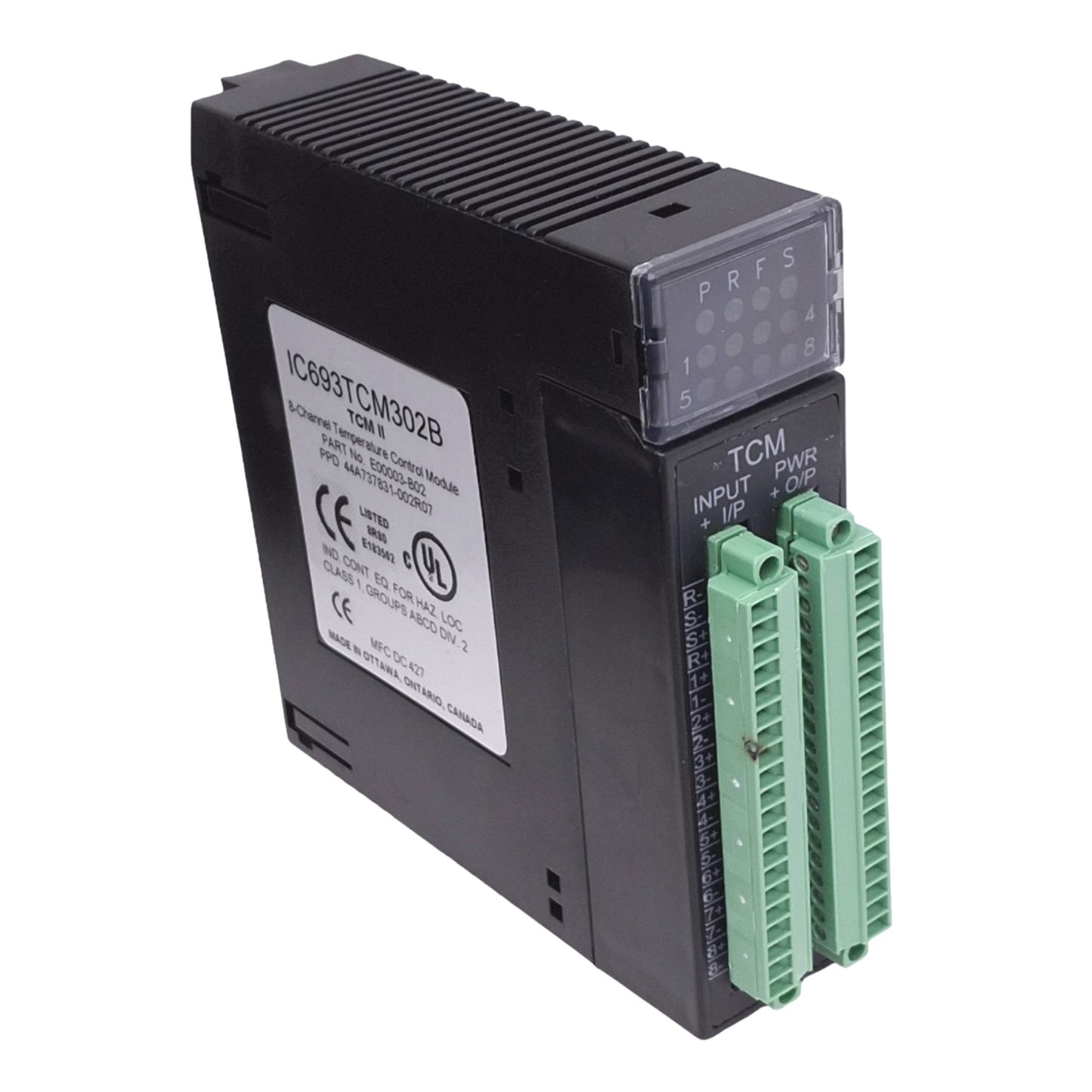 Used GE Fanuc IC693TCM302B Temperature Control Module for 90-30 PLC, 8-Channel, 24VDC