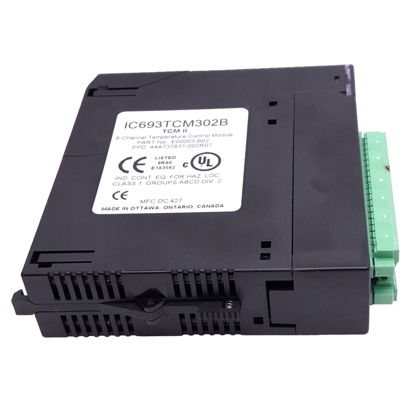 Used GE Fanuc IC693TCM302B Temperature Control Module for 90-30 PLC, 8-Channel, 24VDC