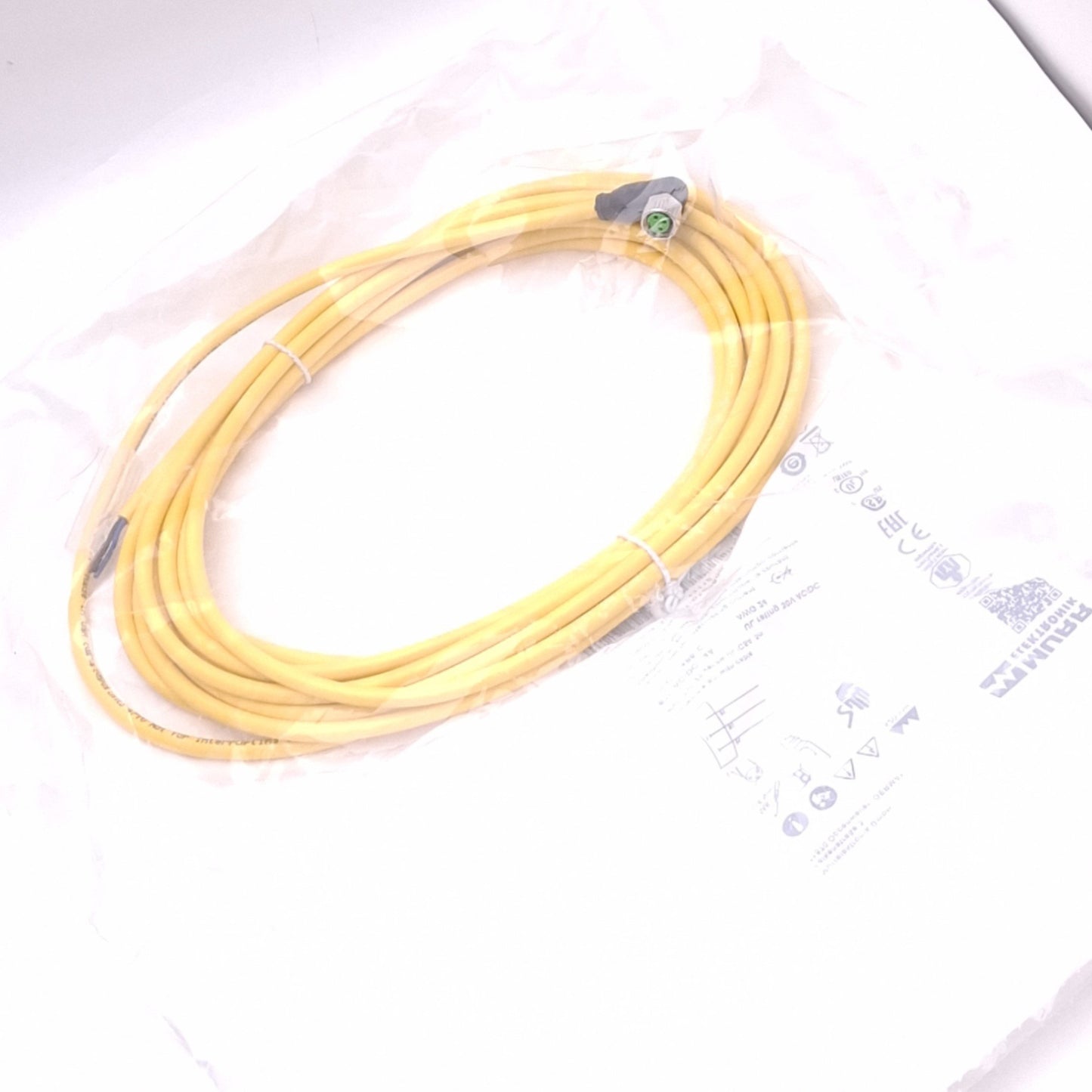 New Murrelektronik 7000-08081-0100500 Connector Cable, M8 3-Pin 90° Female, 5 Meters