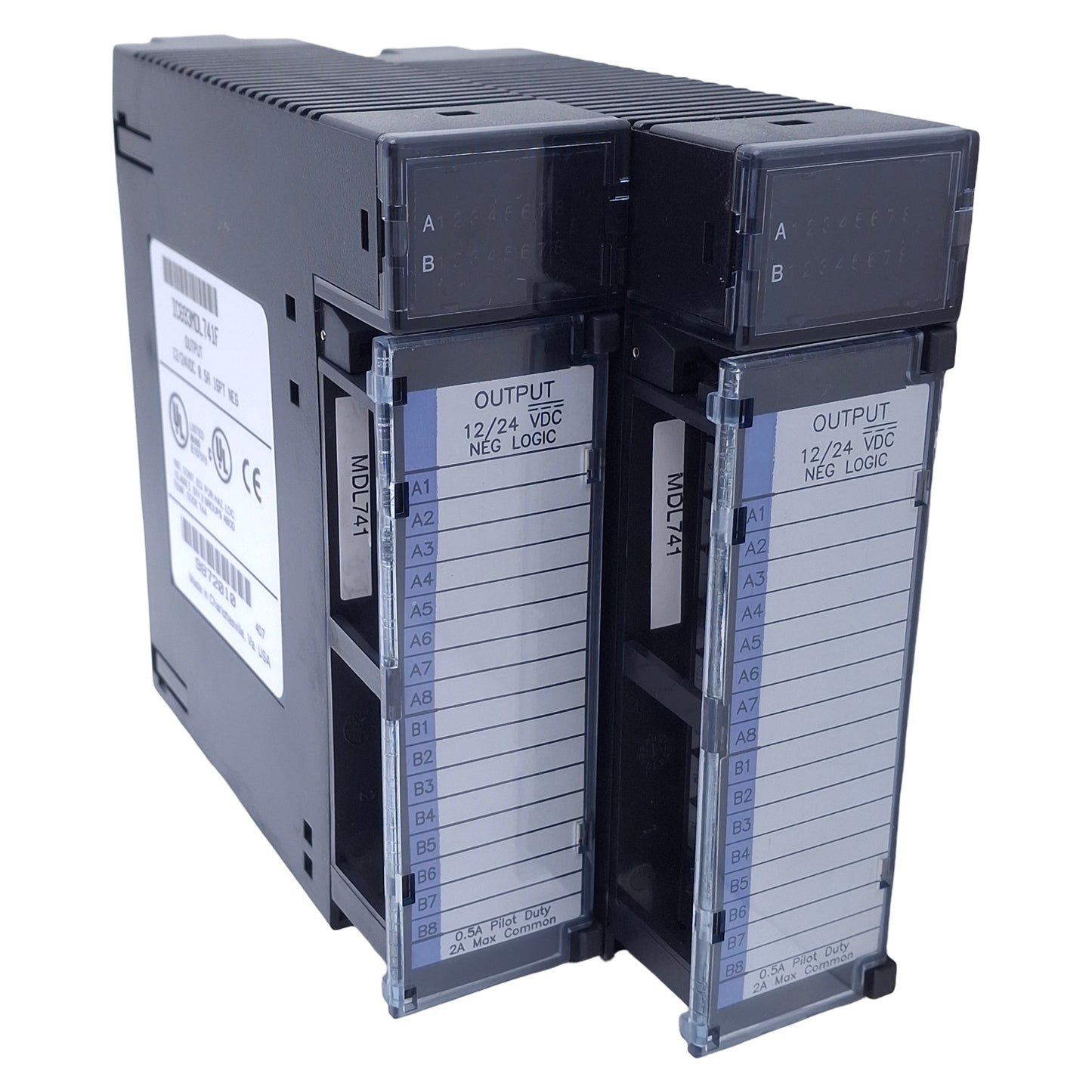 Used Lot of 2 GE Fanuc IC693MDL741F Negative Logic Output Module 12/24VDC, 16 Outputs