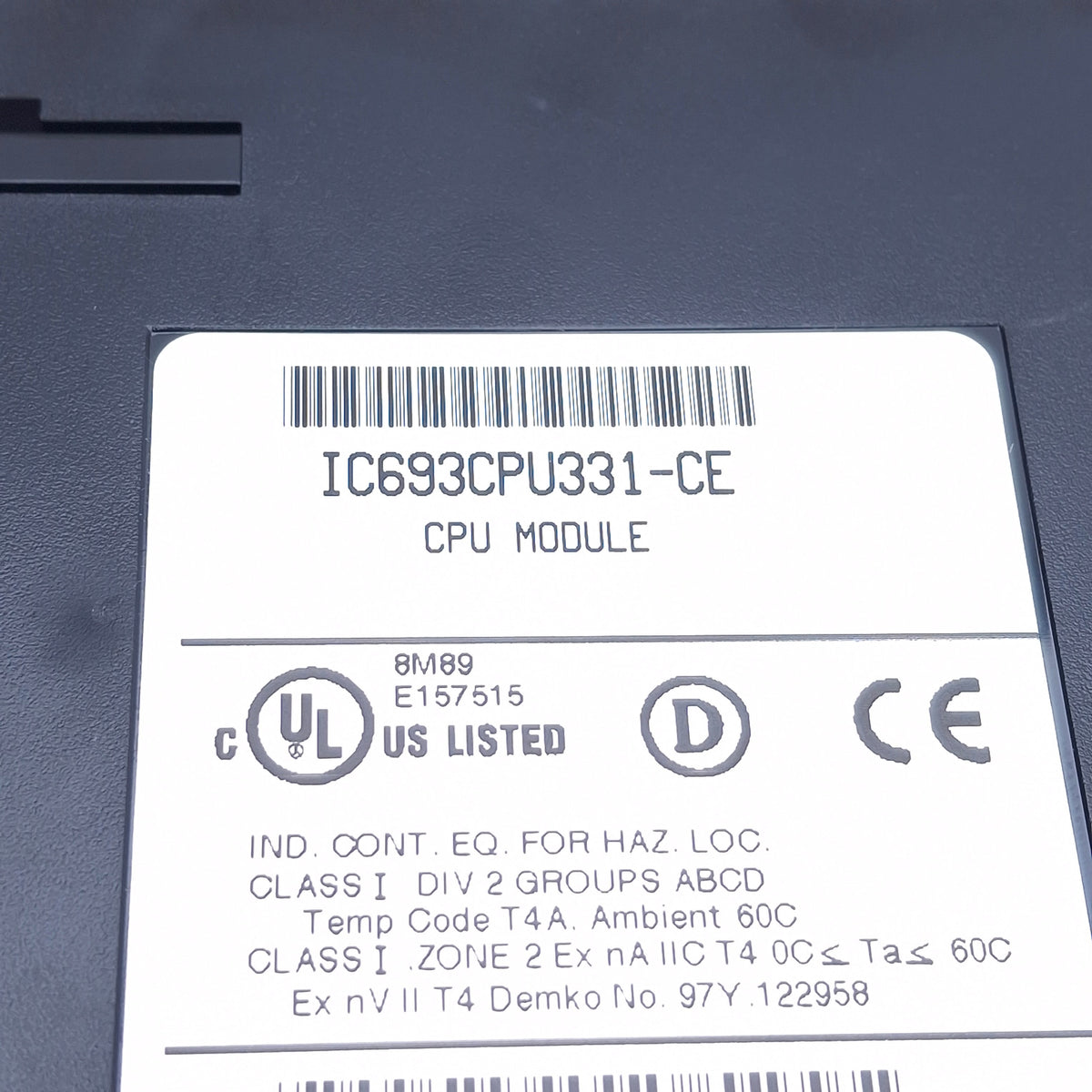 Used GE Fanuc IC693CPU331-CE Series 90-30 PLC CPU Processor Module, 16KB, 10MHz