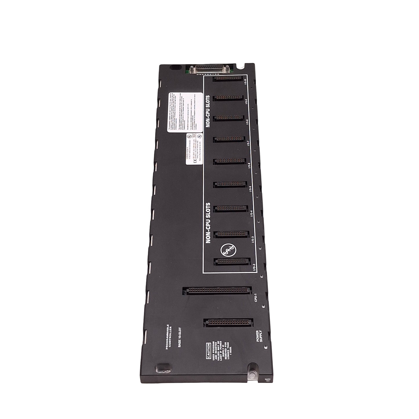 Used GE Fanuc IC693CHS391K Series 90-30 PLC Base Rack, 1x CPU 9x I/O Slots, EMI