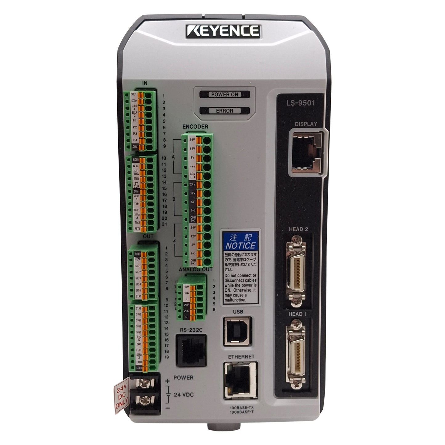 New Keyence LS-9501 High-Speed Optical Micrometer Controller, NPN, RS-232C, 24VDC