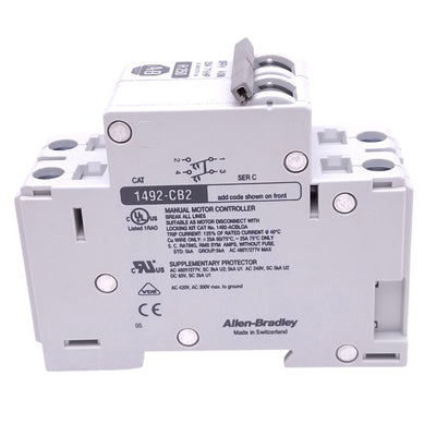 Used Allen Bradley 1492-CB2H250 Circuit Breaker, 2-Pole, 25A 7.5hp, 480Y/277VAC Max