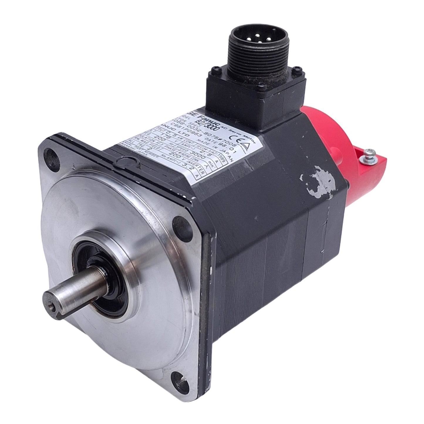 Used Fanuc A06B-0032-B075#7008 AC Servo Motor Voltage 176V, Frequency 200Hz, 2.8A 3PH