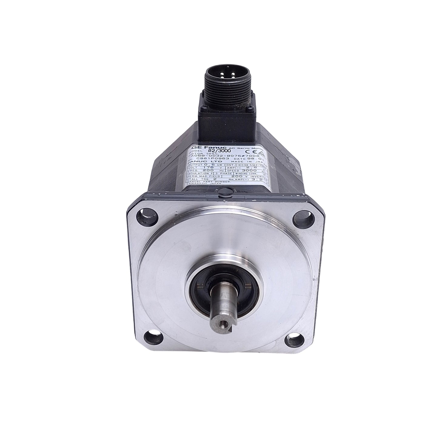 Used Fanuc A06B-0032-B075#7008 AC Servo Motor Voltage 176V, Frequency 200Hz, 2.8A 3PH