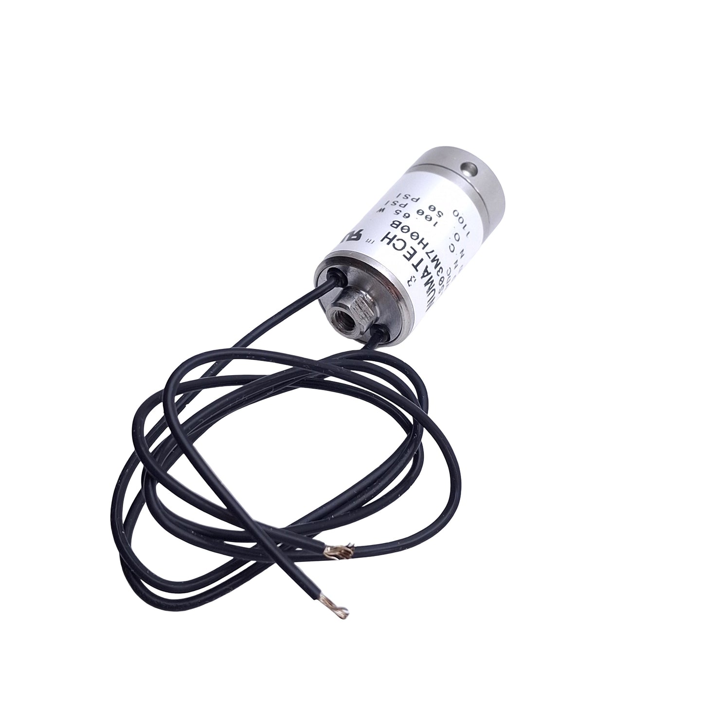 Used Numatech LS03M7H00B Solenoid Valve, 3-Way NO/NC 50/100psi, 10-32, 24VDC Coil