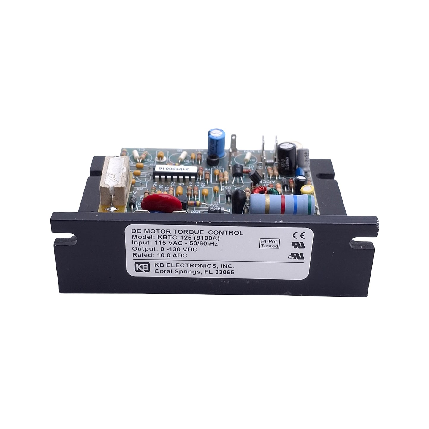 Used KB Electronics KBTC-125(9100A) SCR DC Torque Drive, 115VAC In, 0-130VDC 10A Out