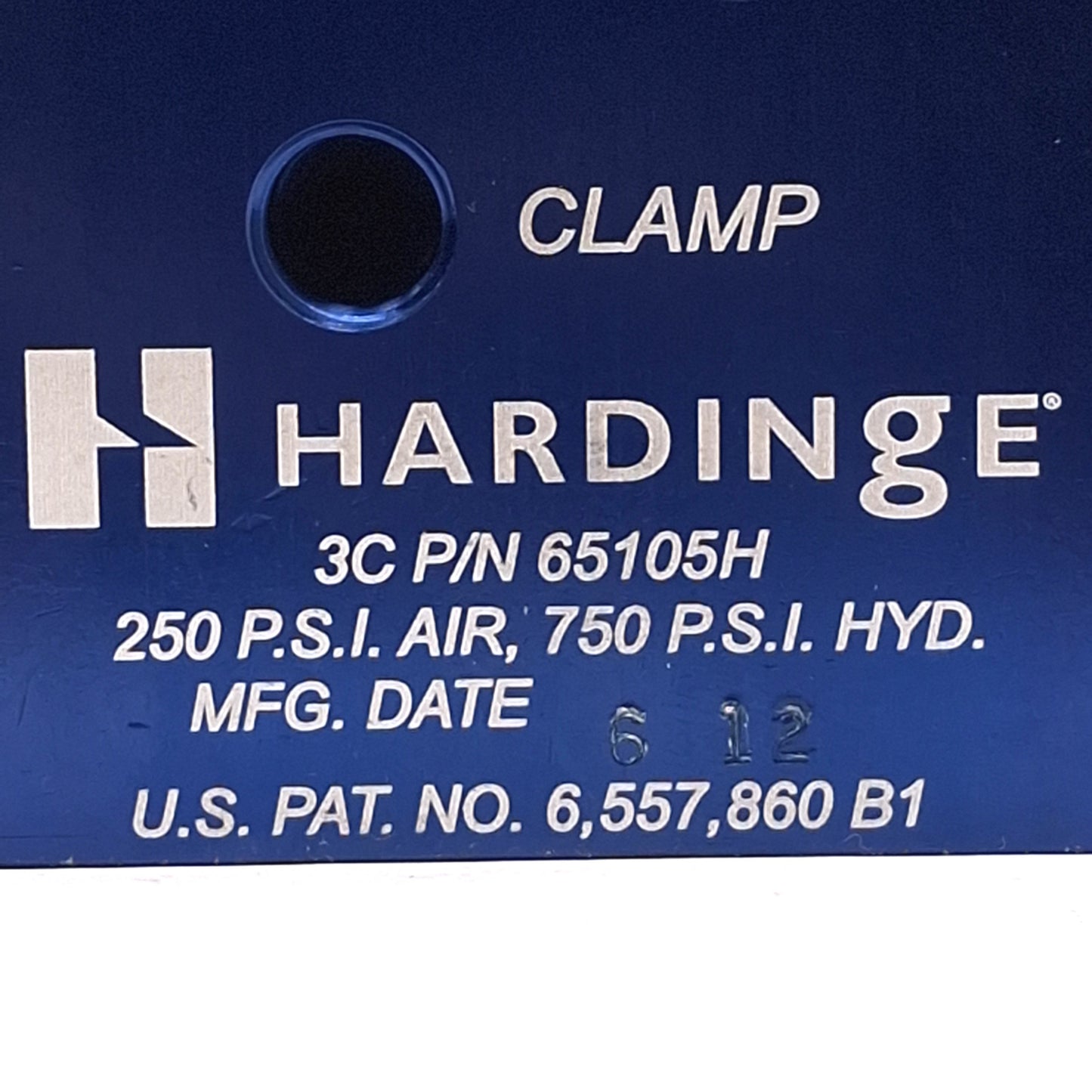 Used Hardinge 65105H 3C Dead-Length Collet Block, 250psi Air, 750psi Hyd, 1/8in NPT
