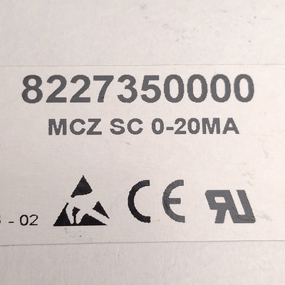 New Weidmuller 8227350000 MCZ SC Limit Value Monitoring Terminal Block 0-20mA, 24VDC