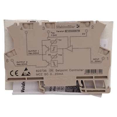 New Weidmuller 8227350000 MCZ SC Limit Value Monitoring Terminal Block 0-20mA, 24VDC